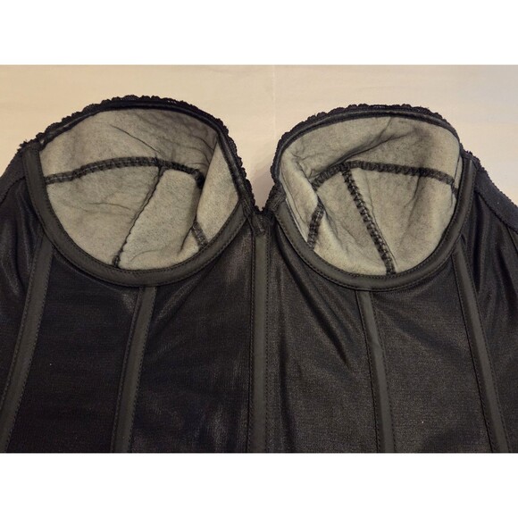 Vintage Carnival Black Bustier Corset 36C | Made in USA | All 4 Garter Straps - Picture 3 of 15